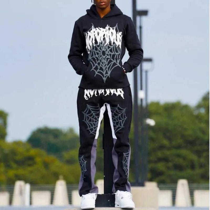 2024 American High Street Harajuku Spider Hoodie Y2K