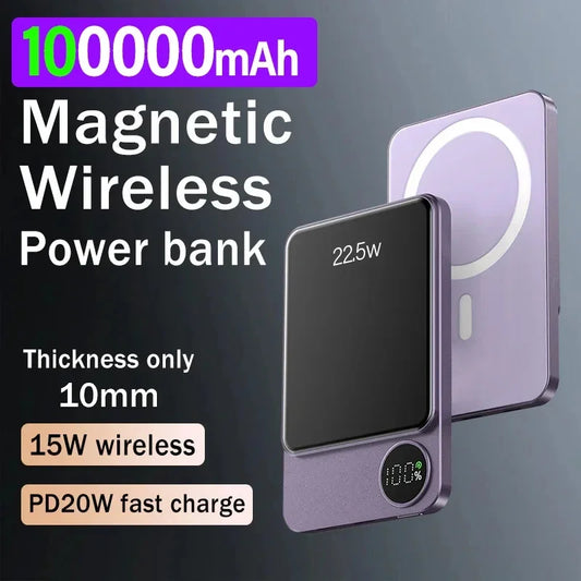 Wireless Power Bank Magnetic 100000mAh